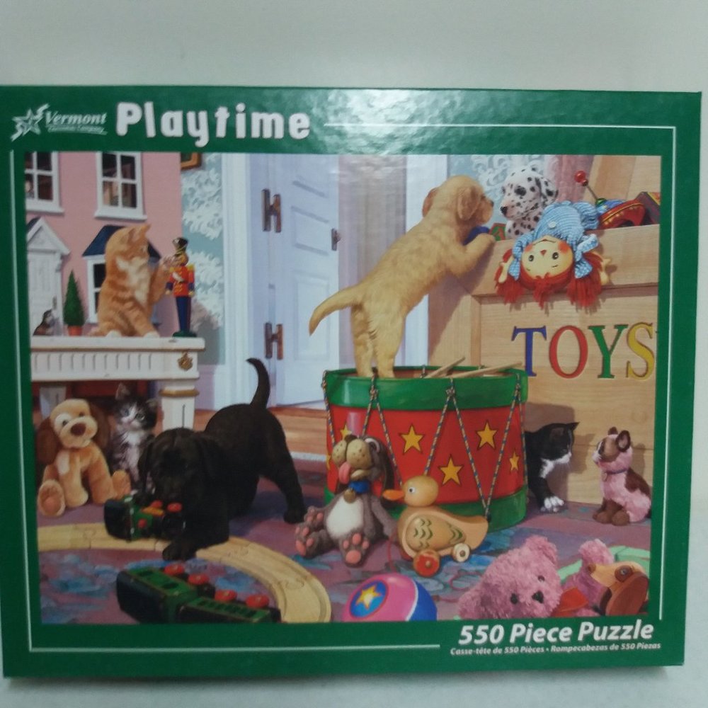Vermont puzzle 550  Playtime 24×18" used all pieces there